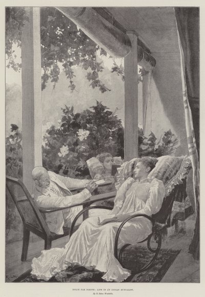Dolce Far Niente, la vie dans un bungalow indien - Richard Caton Woodville junior